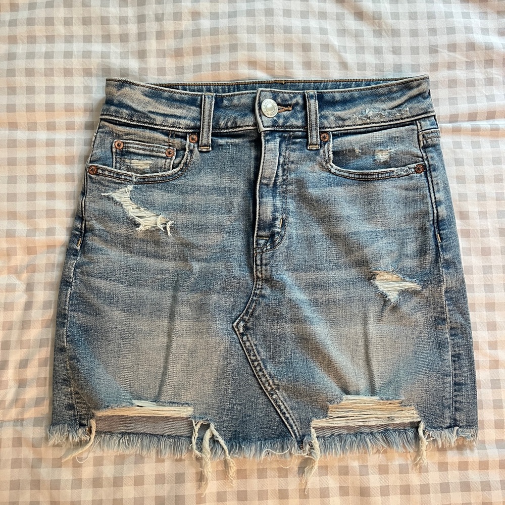Denim mini skirt